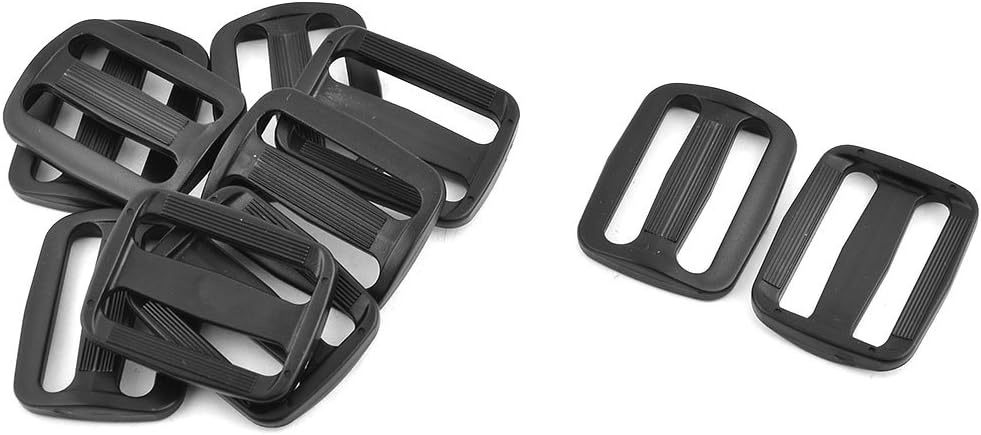 LinkMejor Plastic Adjustable Backpack Belt Glide Connect Buckle 38mm Strap Width 10pcs
