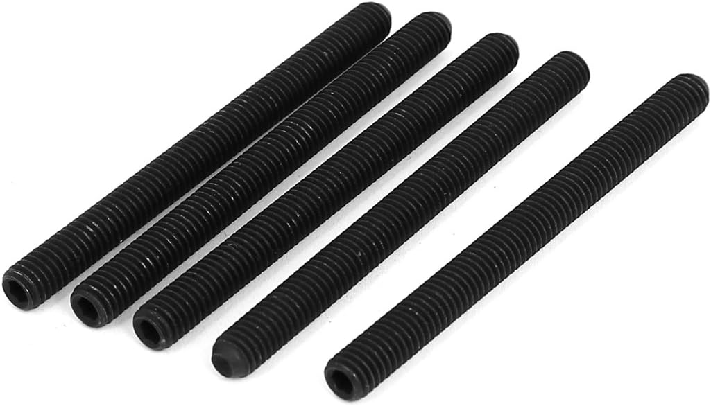 M6x70mm Hex Socket Set Cap Point Grub Screws Black 5pcs