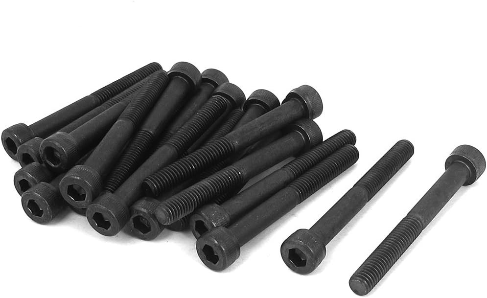 M5 x 45mm 12.9 Alloy Steel Hex Socket Head Cap Screw Bolts Black 20pcs