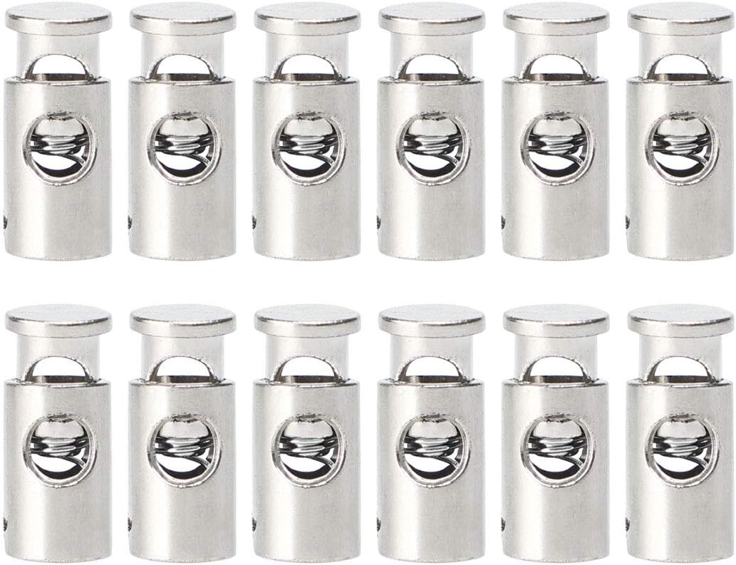 LinkMejor Plastic Cord Locks Stoppers End Spring Stop Single Hole Toggle Fastener Stoppers for Drawstrings