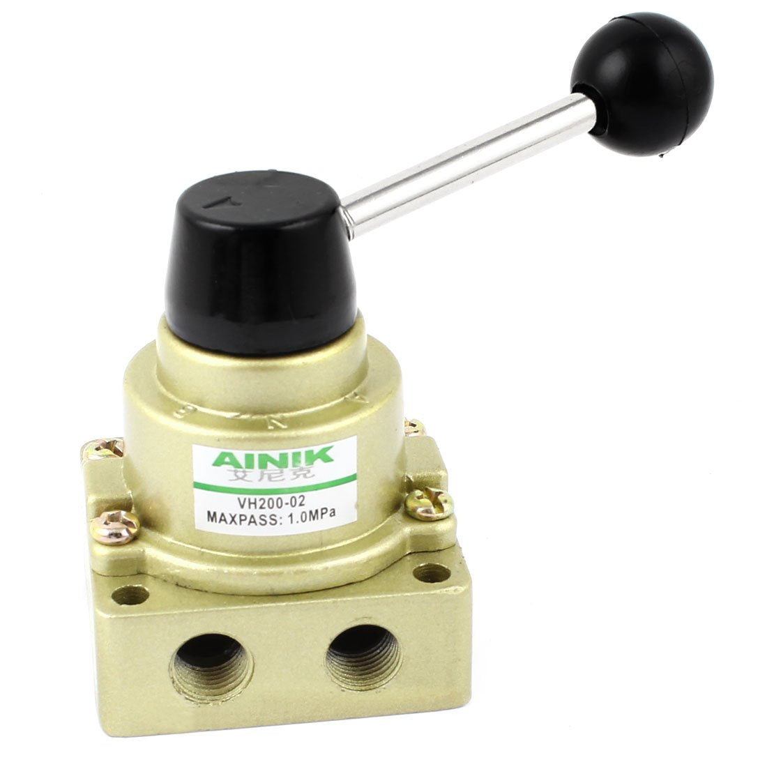 3 Position 2 Way Air Rotary Lever Hand Valve Champagne Color