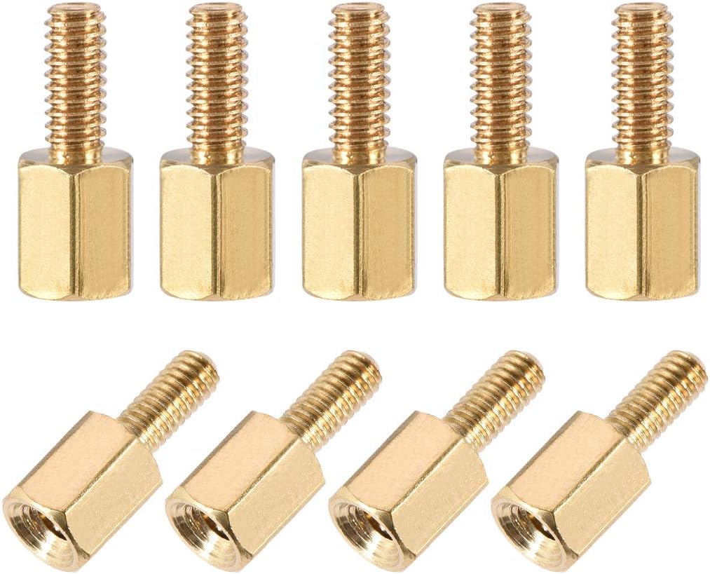 M2.5x6mm+6mm Male-Female Brass Hex PCB Motherboard Spacer Standoff for FPV Drone Quadcopter, Computer & Circuit Board 50pcs