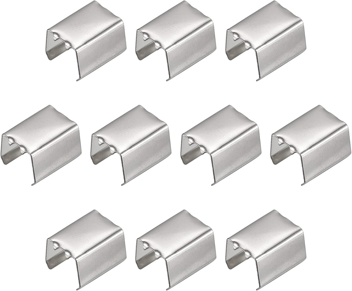 Fold Over Crimp Caps, 100Pcs 12 x 9mm Ribbon End Clasp Tips Clamp Cord Ends for Jewelry DIY Craft Making, White Nickel