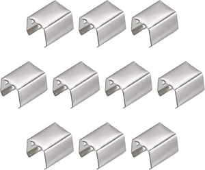 Fold Over Crimp Caps, 100Pcs 12 x 9mm Ribbon End Clasp Tips Clamp Cord Ends for Jewelry DIY Craft Making, White Nickel