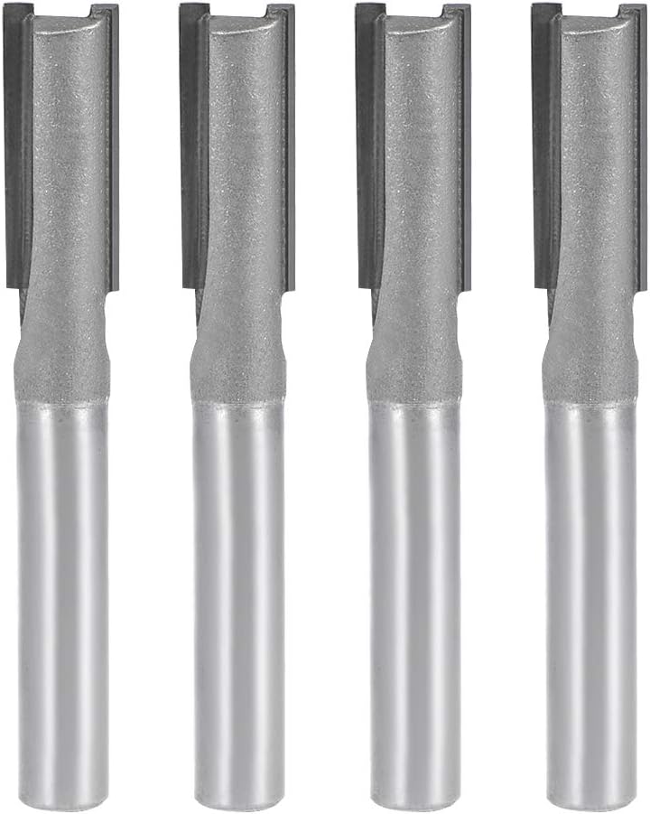 Router Bit 1/4" Shank 5/16" Cutting Dia 2 Straight Flutes Carbide for Woodworking Carpentry Milling Cutter Tool 4pcs