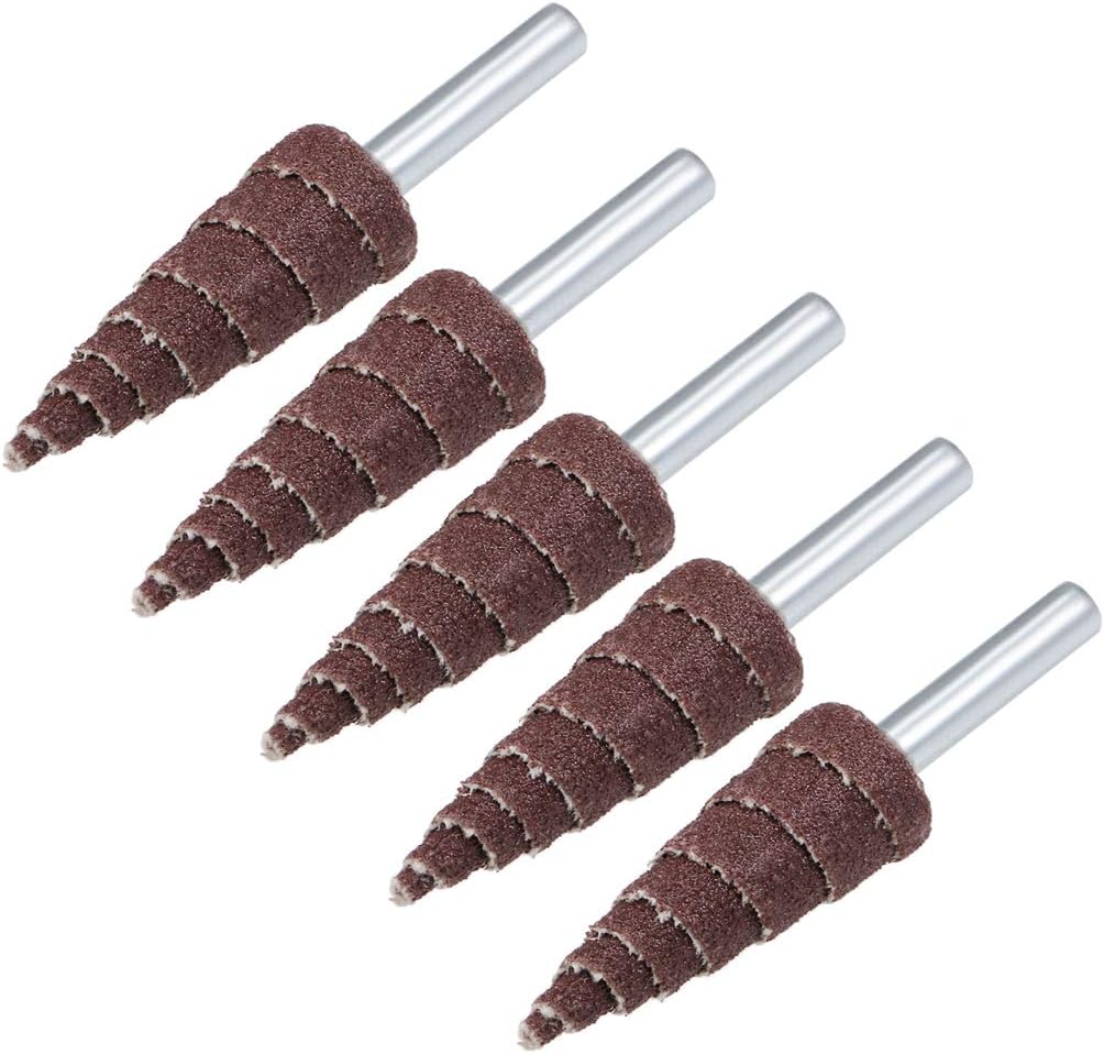 16mm Cone Shape Abrasive Flap Wheel 1/4" Shank for Deburring Sanding Polishing 120 Grit 5 Pcs