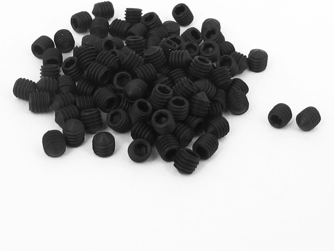 M3x3mm 12.9 Alloy Steel Hex Socket Cone Point Grub Screws 100pcs
