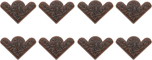 8Pcs Decorative Corner Protectors, Metal Corner Guards, Furniture Edge Protector 1.65"x1.65"x0.2" for Wooden Gift Box Cabinet Decorative, Red Bronze