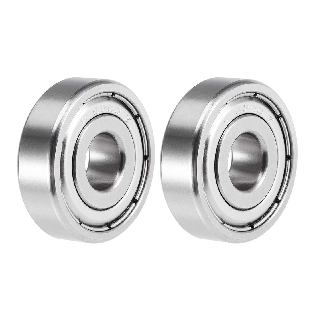 S6200ZZ Deep Groove Ball Bearings 10mm x 30mm x 9mm Double Shielded Stainless Steel 2pcs