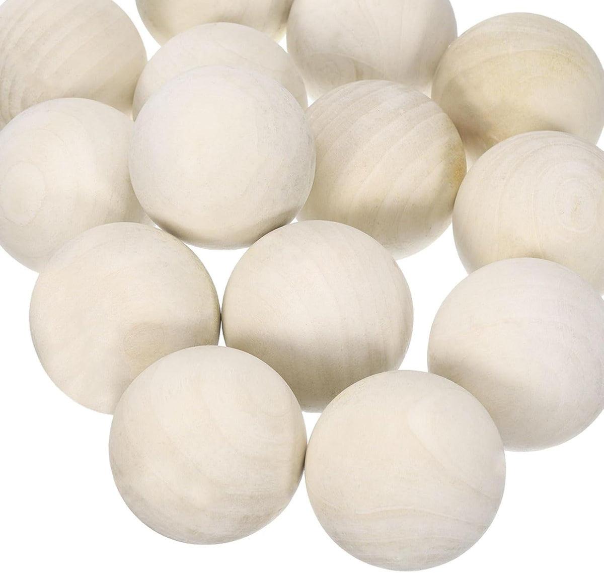 15pcs Round Wood Balls 50mm Diameter Unfinished Solid Wooden Spheres, Natural Wood Craft Balls for DIY Craft Projects Art Ornaments