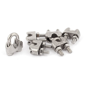 8mm 5/16-inch Stainless Steel Wire Rope Cable Clamp Clips 6pcs