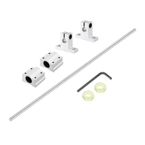 8mm x 350mm Linear Motion Rod Shaft Guide with 2 Pcs SC8UU Ball Bearings & 2 Pcs SK8 Aluminum Rail Support, Hard Chrome Plated Linear Guide Rails for 3D Printer, CNC Machine