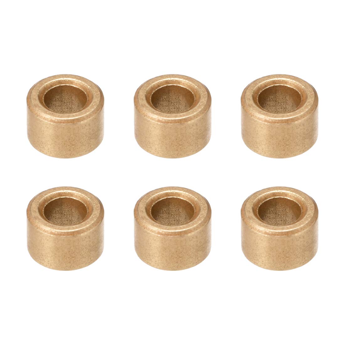 Bearing Sleeve 5mm Bore x 9mm OD x 6mm Length Self-Lubricating Sintered Bronze Bushings 6pcs