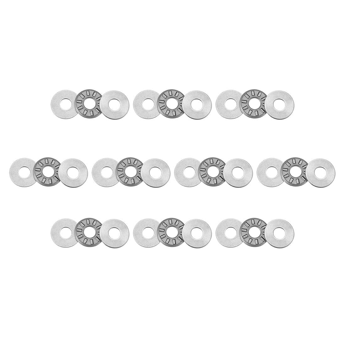 NTA411 Thrust Needle Roller Bearings with Washers 1/4" Bore 11/16" OD 5/64" Width 10pcs