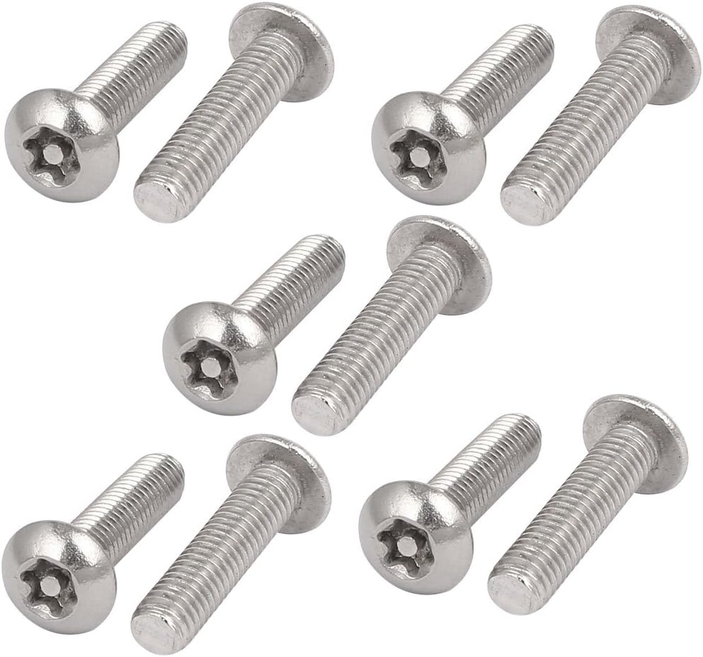 M5x20mm 304 Stainless Steel Button Head Torx Security Tamper Proof Screws 10pcs