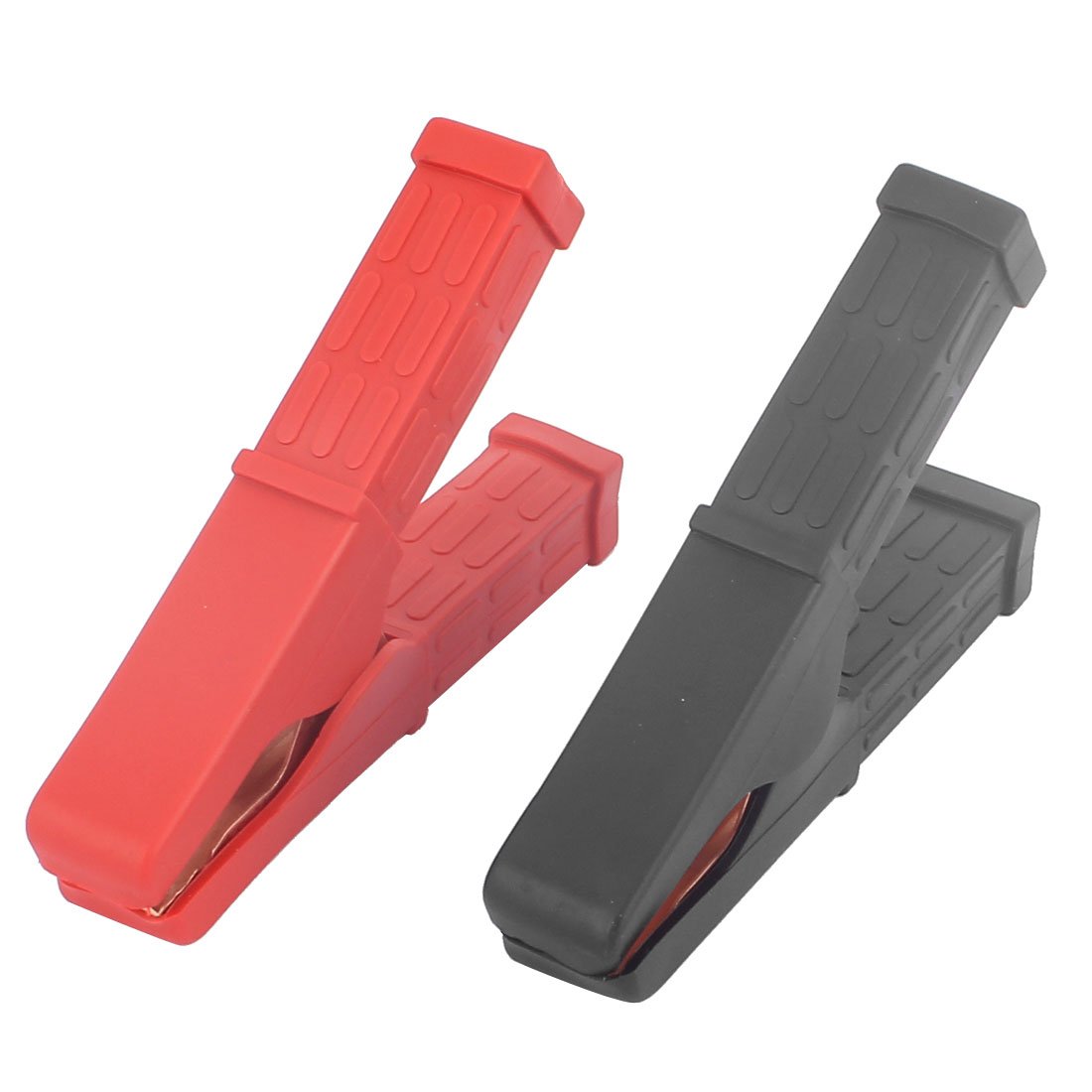 2pcs Copper Plated Insulated Car Battery Clips Alligator Clamps 200A Red Black