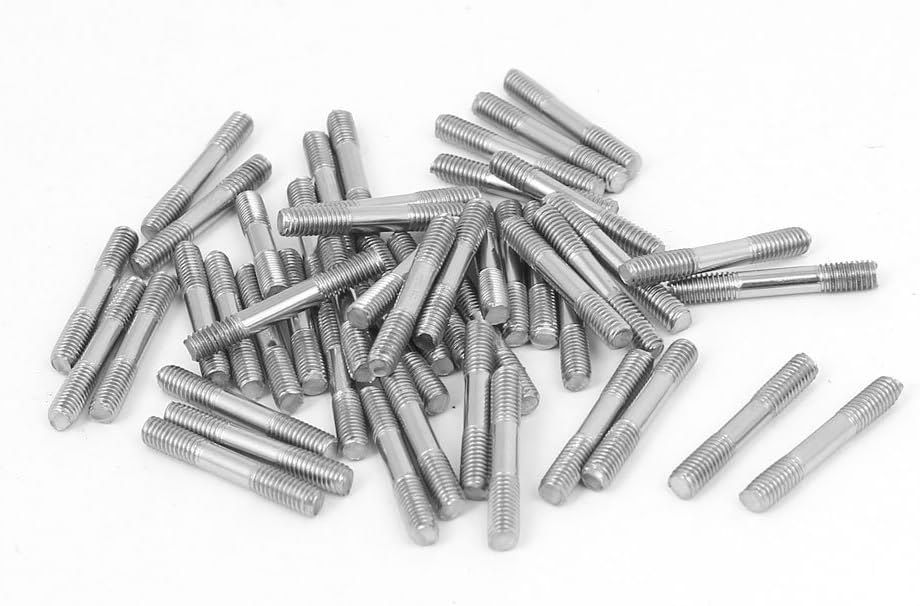 M3x20mm 304 Stainless Steel Double End Threaded Stud Screw Bolt 50pcs