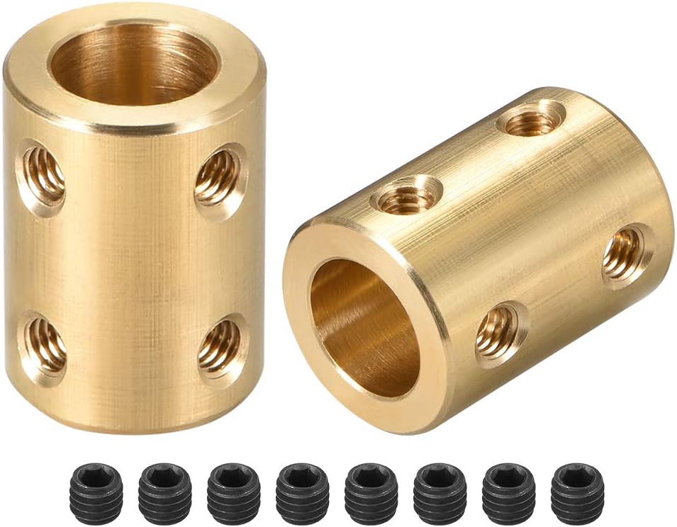 6mm to 10mm Bore Rigid Coupling Set Screw L22XD16 Copper,Shaft Coupler Connector,Motor Accessories,2pcs