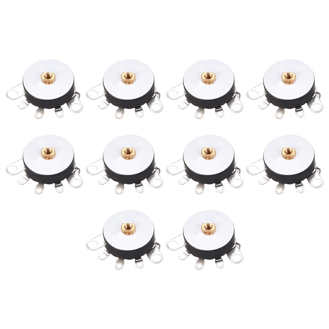 Wheel Potentiometer with Switch 10K Ohm Variable Resistors Single Turn Rotary Carbon Film Taper RV12MM 10pcs