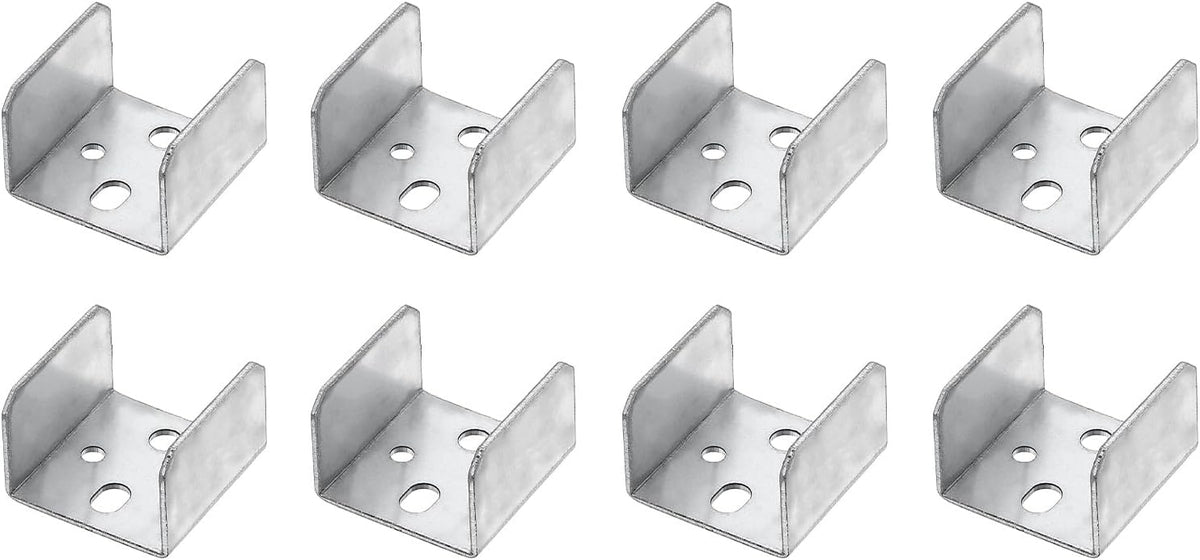 8 Pcs U Bracket for 1.5" Panels, 41 x 41 x 28mm Metal U Shaped Fasteners Brackets for Guardrail or Partitions Connection, Silver