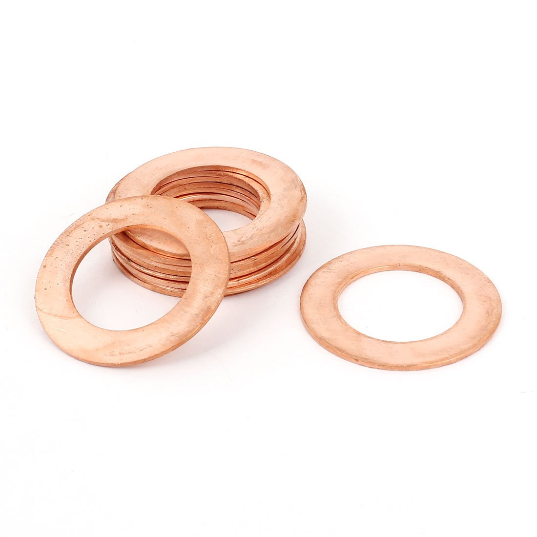 17mm x 28mm x 1mm Metric Shape Copper Flat Washer 10 Pcs