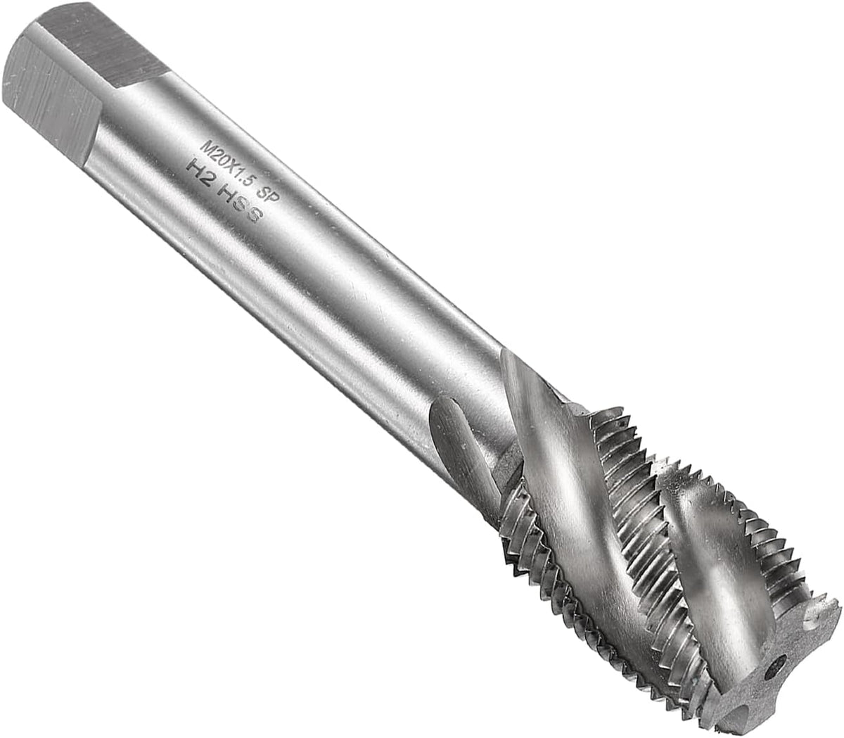 Spiral Flute Thread Taps M20 x 1.5 H2 Metric Machine Threading Tap Bit, Uncoated Screw Tapping Repair Tool, M2 High-Speed Steel (HSS)