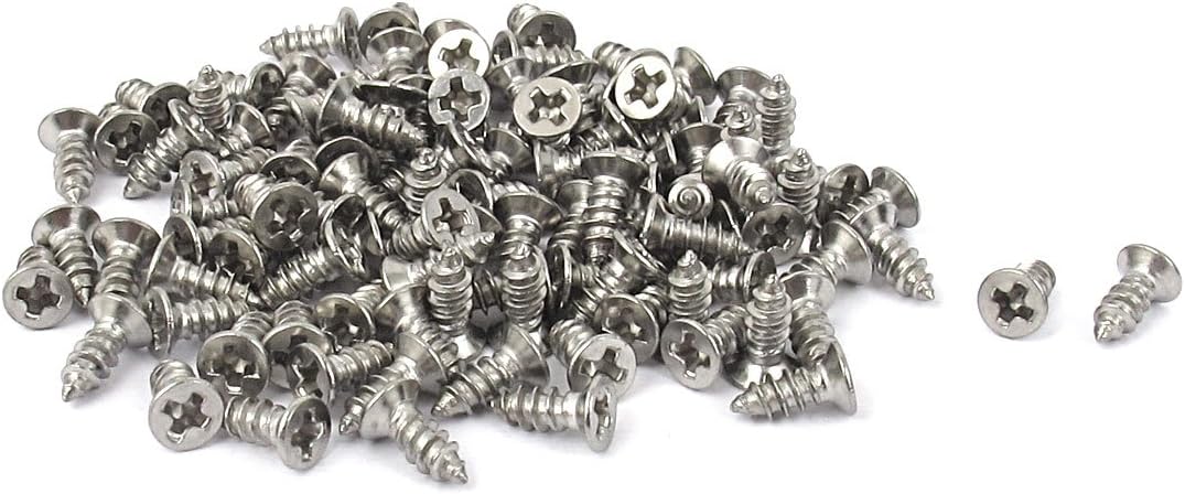 M2.2 x 6.5mm Flat Head Phillips Self Tapping Screw Fasteners 100 Pcs
