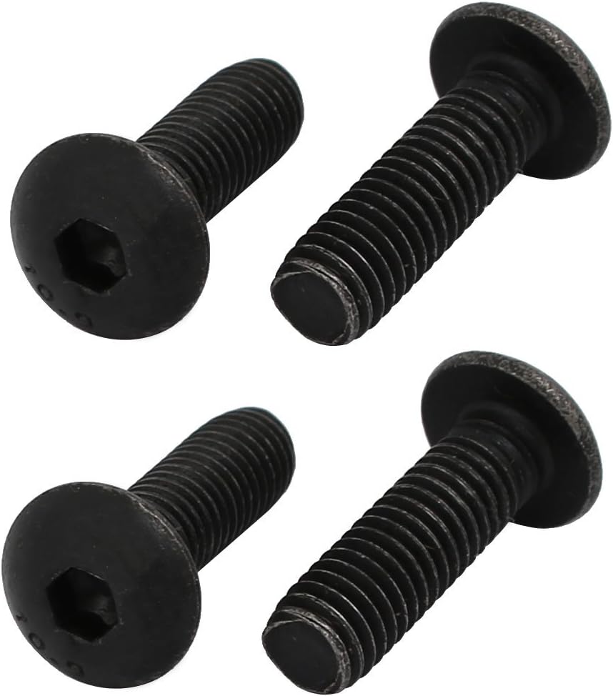 4pcs M5x16mm 10.9 Grade Hex Socket Reverse Left Hand Thread Screw Bolt Black