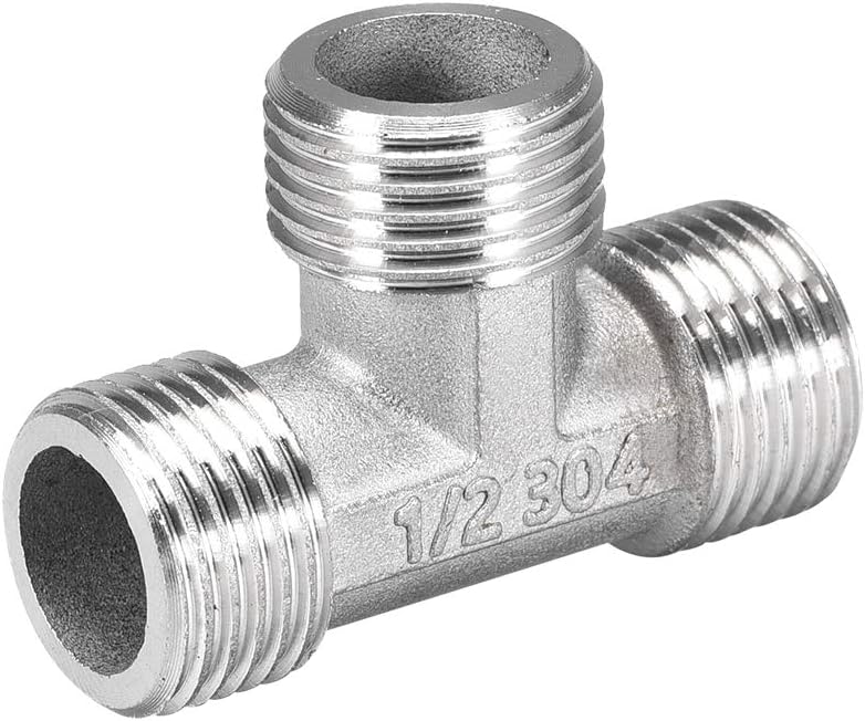 Stainless Steel 304 Cast Pipe Fitting G1/2 Male Tee Shaped Connector Coupler