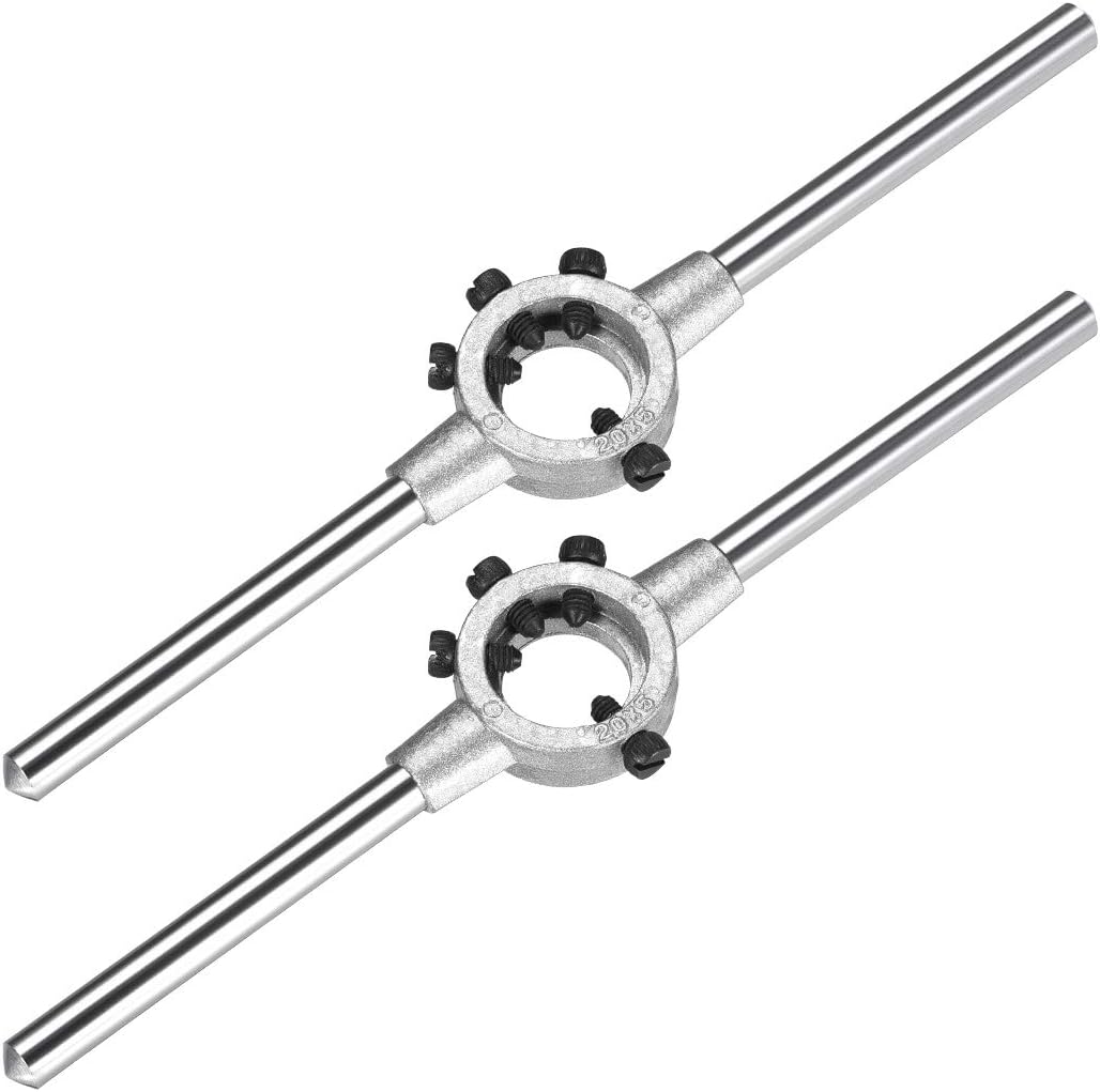 20mm Round Die Stock Handle Wrench Holder for Metric M3-M4 / 11.5mm-20mm Round Die, Zinc Alloy Carbon Steel 2pcs