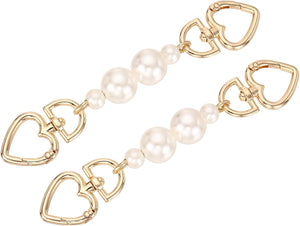 2 PCS 5.9" Purse Extender Chain, Plastic Chain Extension Decorative Strap, Women Bag Charm Replacement for Handbag, Wallet, Crossbody Bags, White