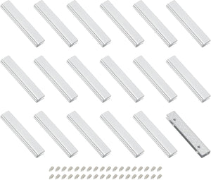18Pcs Metal Belt Buckle End Tips, 2.05" Wide Rectangle Webbing Zipper Tips Clip Buckles with Screws for DIY Sewing Craft Purse Belt Repair, Silver