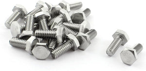 Stainless Steel Full Thread Hex Head Screw Bolt 1/4"-20 x 5/8" 20Pcs