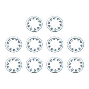 10Pcs 5/8 Internal Tooth Lock Washer, Zinc-Plated Carbon Steel Multi-Tooth Star Washer Locking Fastener, Silver Tone