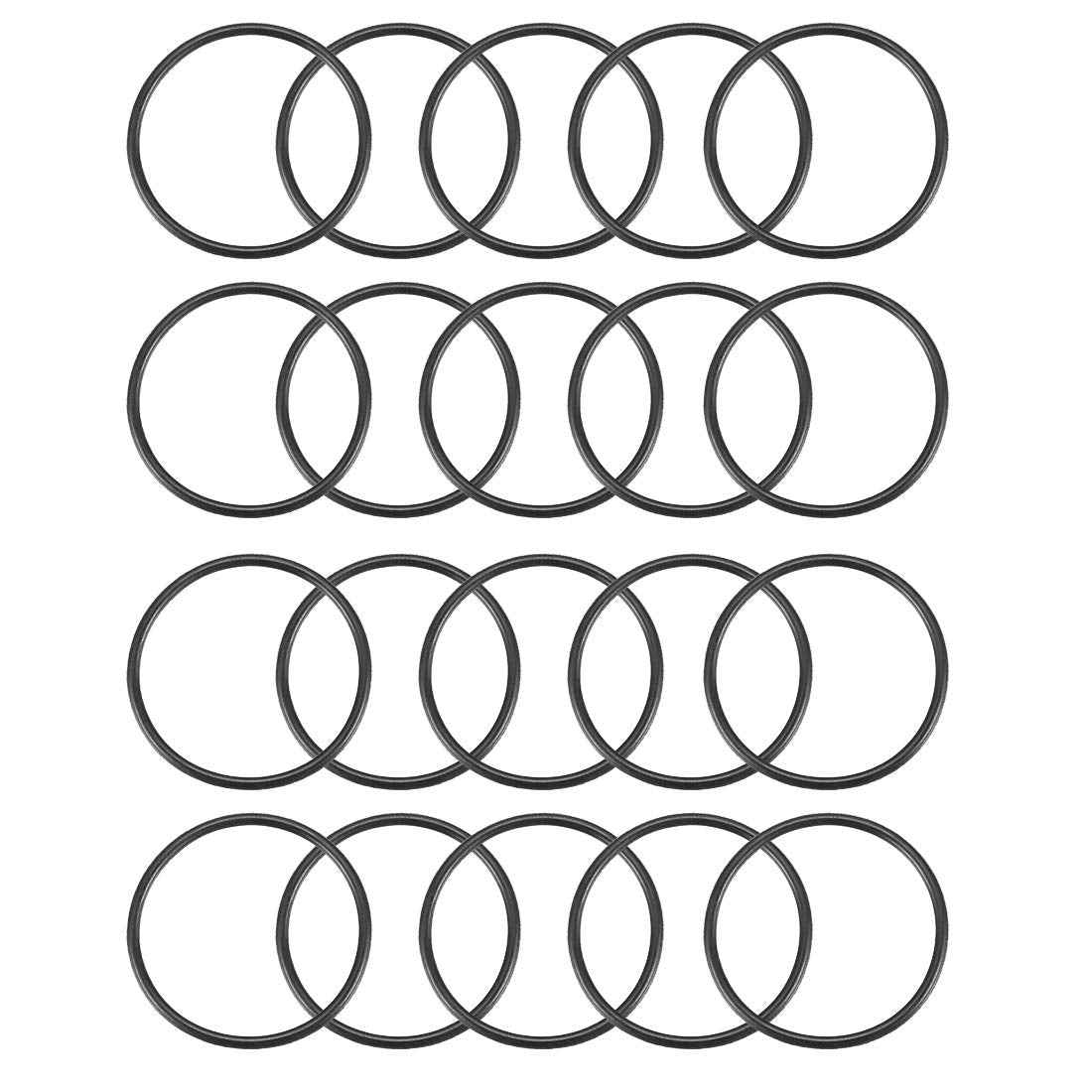 Nitrile Rubber O-Rings, 27mm OD 24mm ID 1.5mm Width, Metric Sealing Gasket Pack of 20