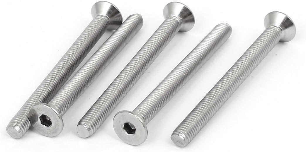 M5x55mm 316 Stainless Steel Countersunk Flat Head Hex Socket Cap Screw 5pcs