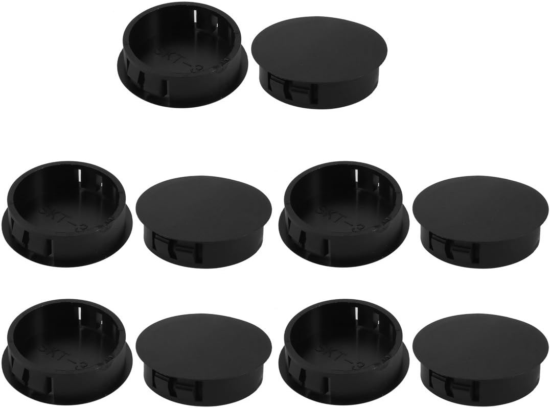 10pcs 35mm Dia Black Plastic Tubing Plug Door and Window Locking Hole Plugs