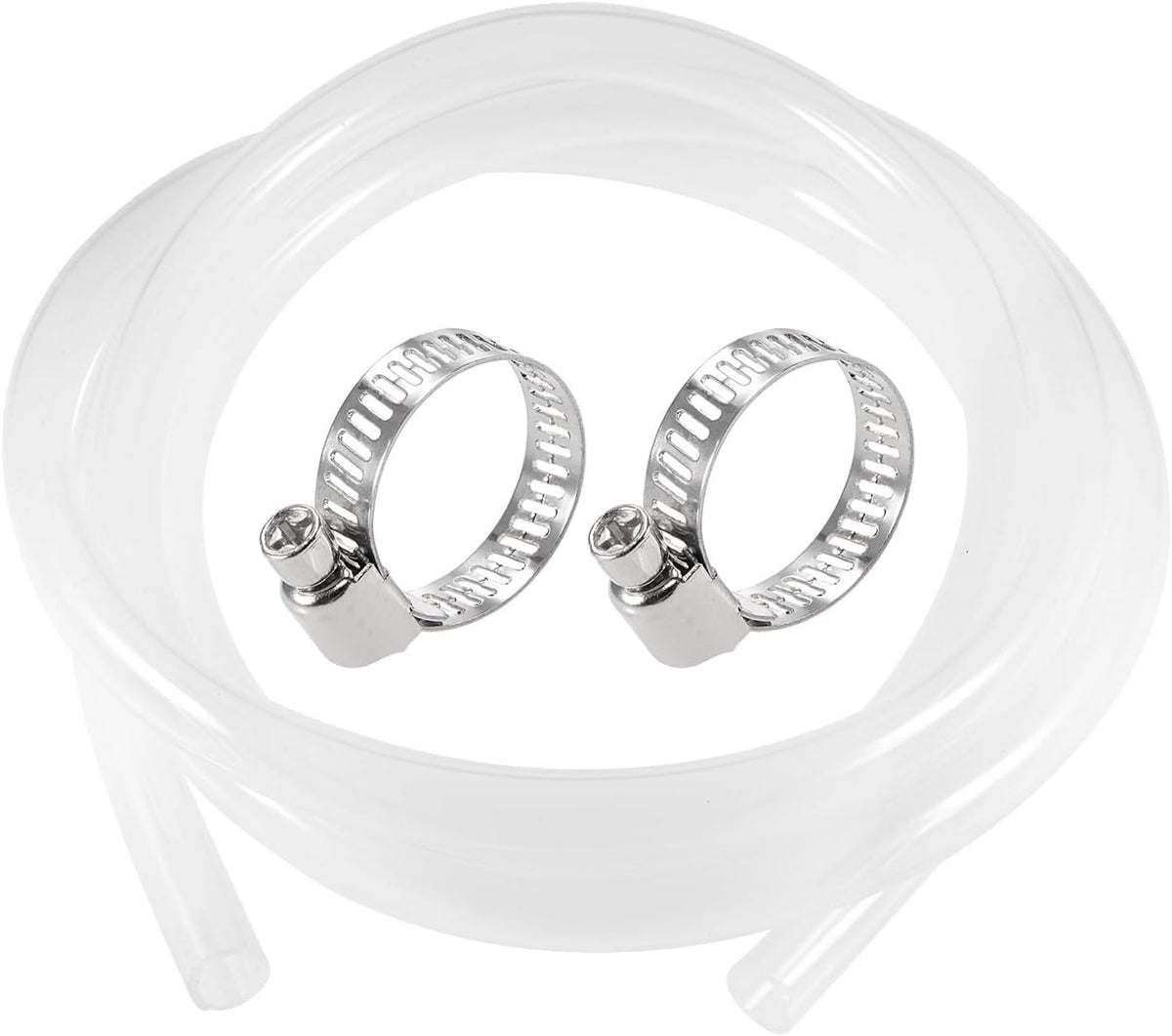 Silicone Tubing 18mm(0.7") ID 22mm(7/8") OD 10ft Silicone Rubber Tube Air Hose Water Pipe Clear with Clamps
