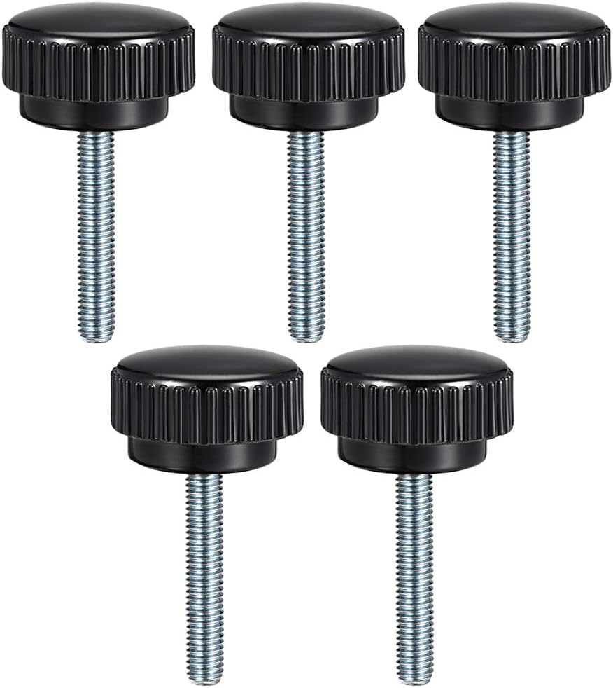 M8 x 40mm Male Thread Knurled Clamping Knobs Grip Thumb Screw on Type 5 Pcs