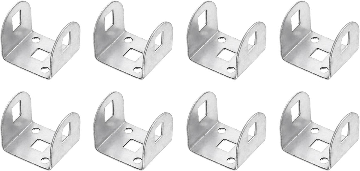 8 Pcs U Bracket for 1.22" Panels, 37 x 31 x 32mm Metal U Shaped Fasteners Brackets for Guardrail or Partitions Connection, Silver