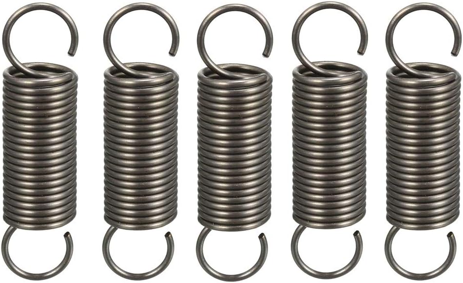 5Pcs Extended Tension Spring Wire Dia 0.04", OD 0.39", Free Length 1.57" Spring Steel Small Dual Hook Tension Springs for Production