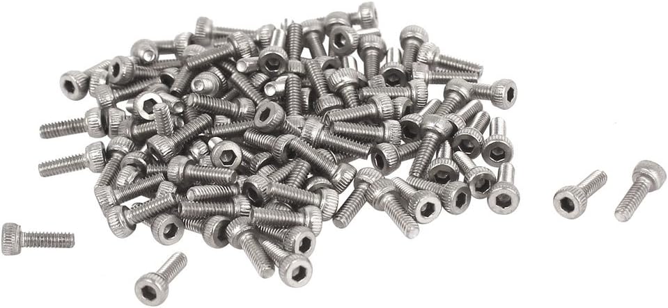 8mm Long M2x6mm Stainless Steel Hex Socket Head Cap Screws 100 Pcs