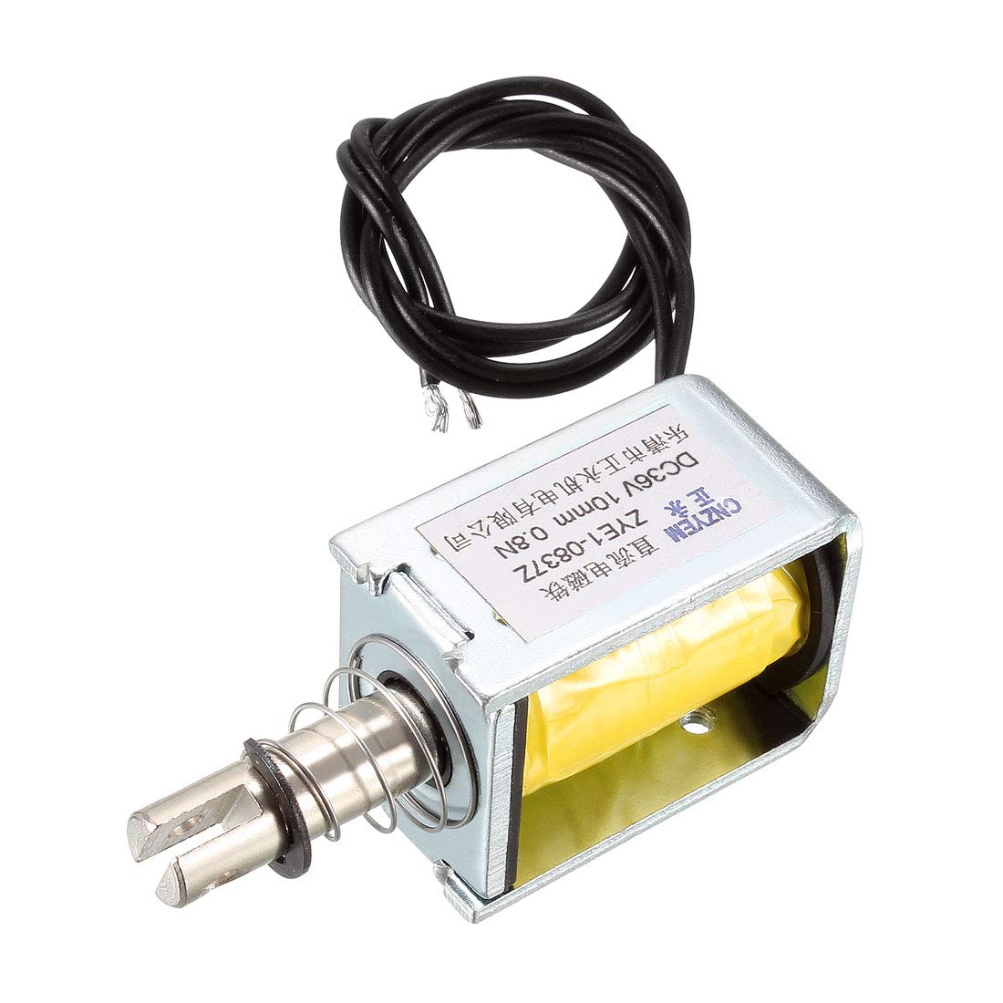DC Push Pull Type Solenoid Electromagnet, DC36V 0.8N 10mm, Open Frame Type, Linear Motion
