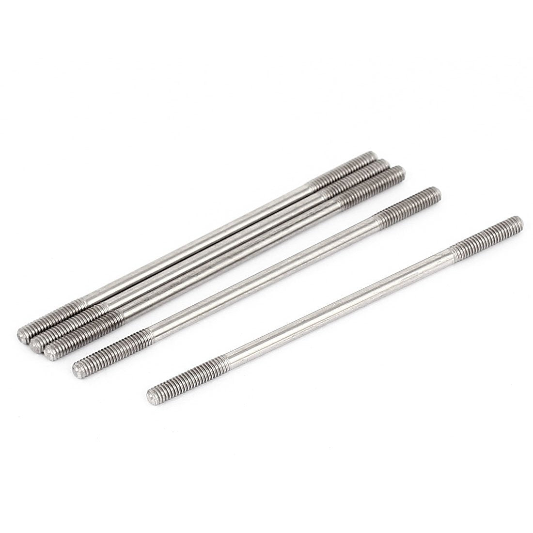 M4x90mm 304 Stainless Steel Double End Threaded Stud Screw Bolt 5Pcs