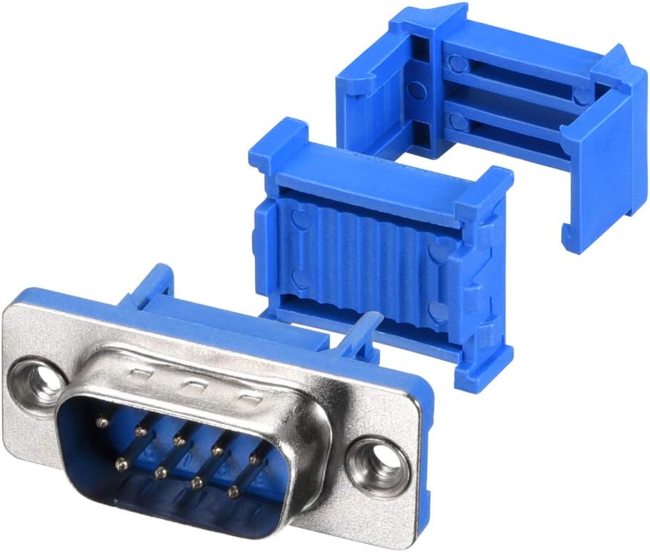 IDC D-Sub Ribbon Cable Connector 9-pin 2-Row Male Plug IDC Crimp Port Terminal Breakout for Flat Ribbon Cable Pack of 20