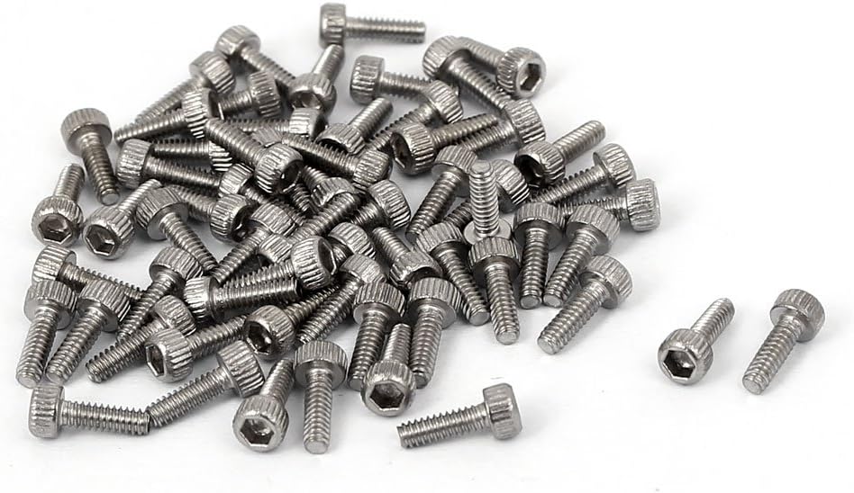 M1.6x5mm 0.35mm Pitch 304 Stainless Steel Hex Socket Head Cap Screw DIN912 50pcs