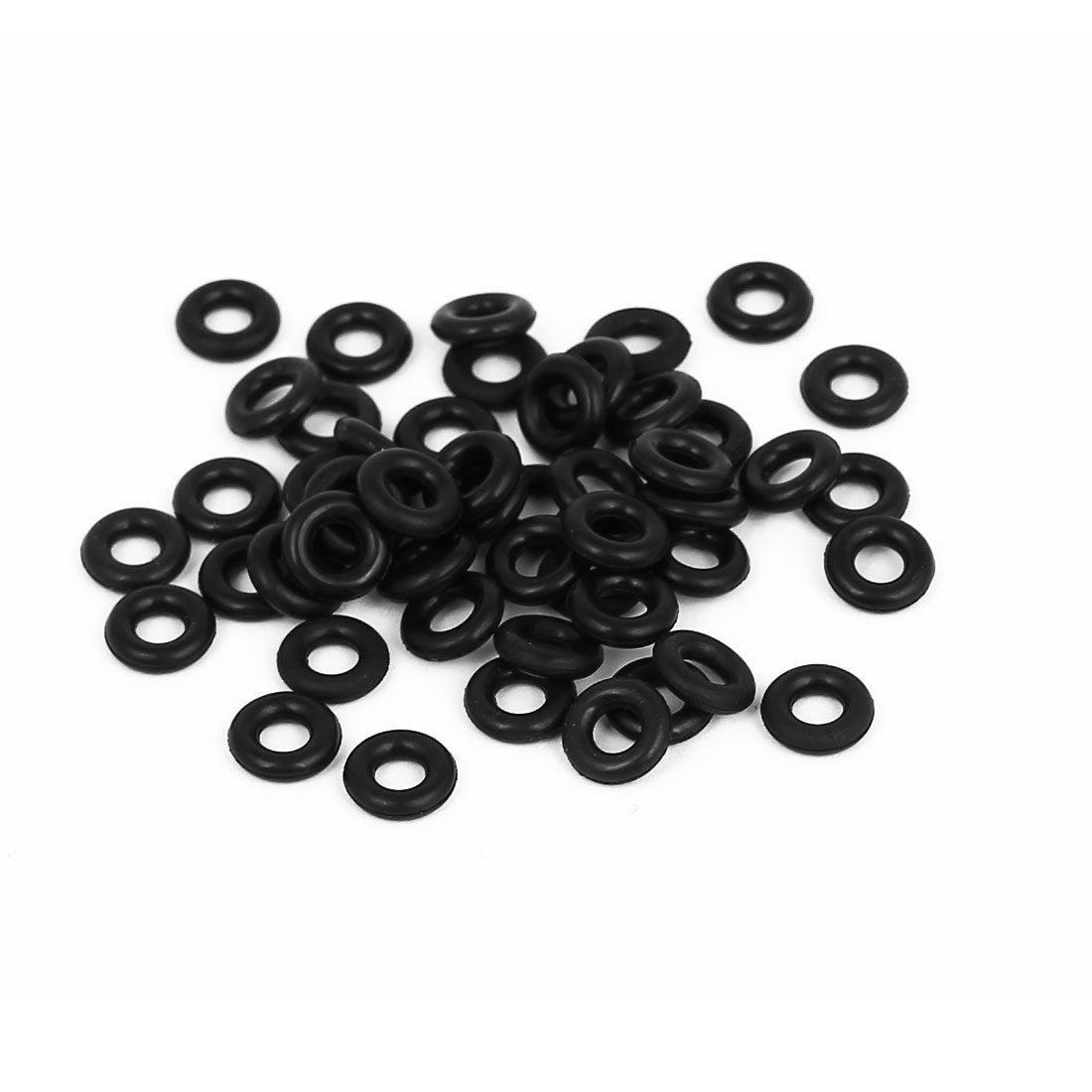 7mmx3mmx2mm Rubber Fastener Flat Washer Gasket Ring Black 50 Pcs