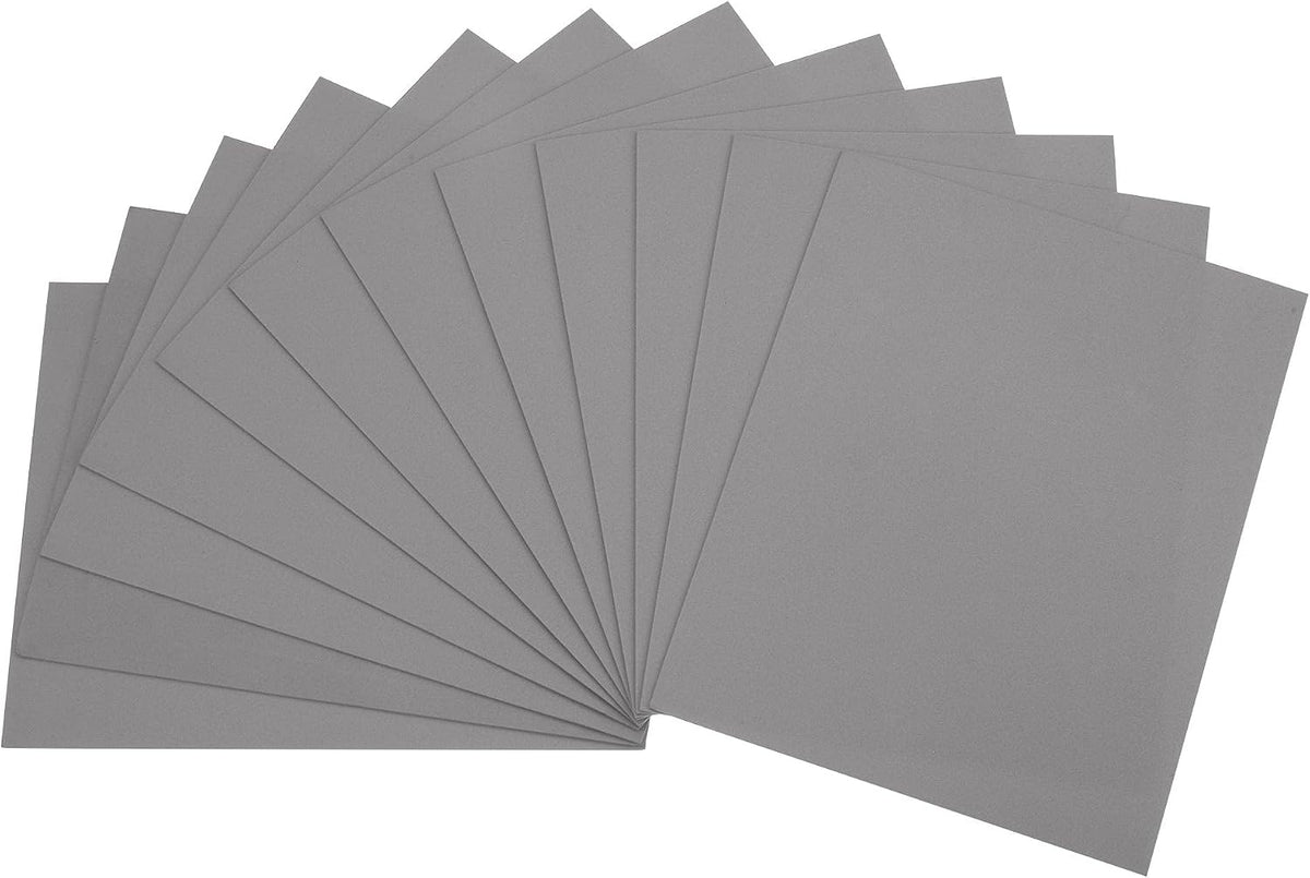 LinkMejor Dark Grey EVA Foam Sheets 11 x 8 inch 1.7mm Thickness for Crafts DIY Projects, 12 Pcs