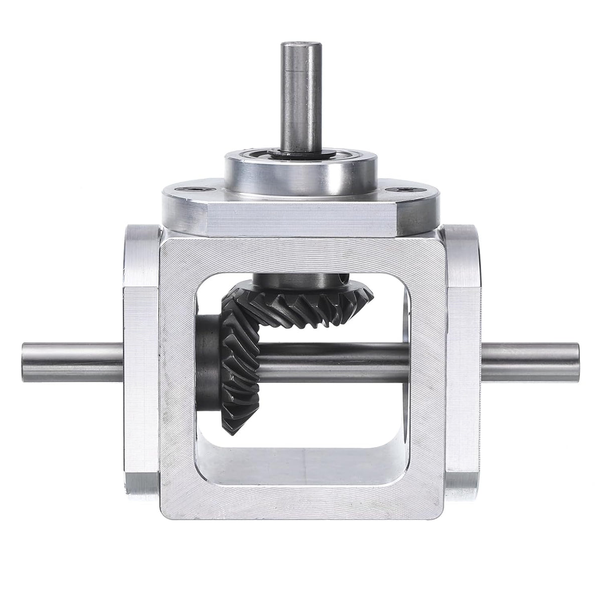 Gear Box 90 Degree Right Angle Bevel Gearbox 1:1 Forward Double Output Shaft 1 Module 20 Teeth Bevel Gear Aluminum Frame Simple Mechanical DIY Module with 6mm Shaft