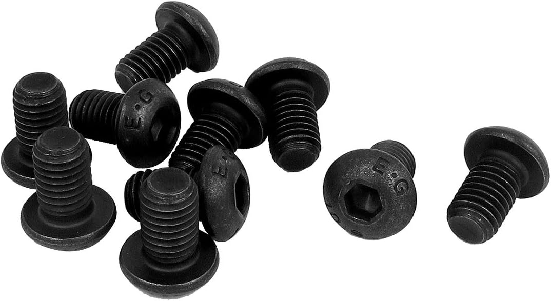 M10 x 16mm Alloy Steel Hex Socket Button Head Screws Black 10PCS